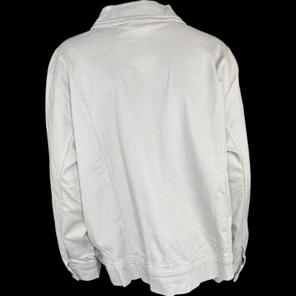Denim & Co. Signature Color Perfect Flex Denim Jacket Stone Kacki 3X - Picture 8 of 15